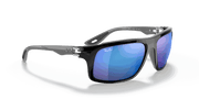 Blue Mirror Lenses, Polished Black Frame