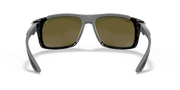 Blue Mirror Lenses, Polished Black Frame