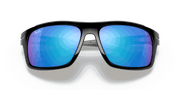 Blue Mirror Lenses, Polished Black Frame