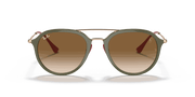 Light Brown Gradient Lenses, Polished Green Frame