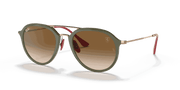 Light Brown Gradient Lenses, Polished Green Frame