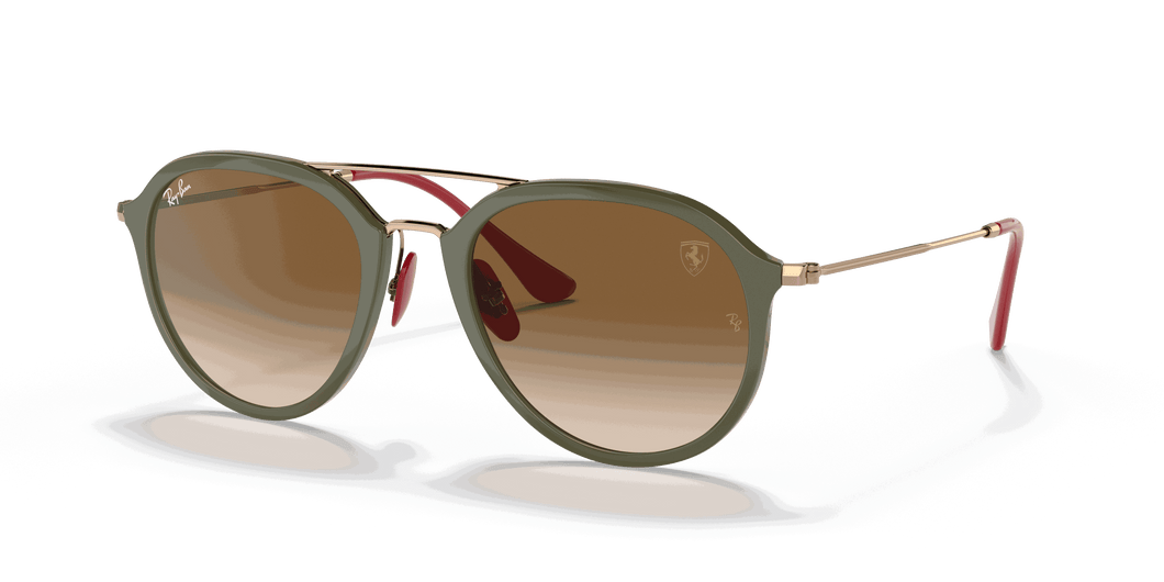 [Light Brown Gradient Lenses, Polished Green Frame]