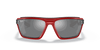 [Grey Mirror Silver Lenses, Polished Red Frame]