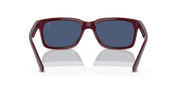 Blue Lenses, Polished Dark Red On Grey Frame