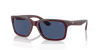 [Blue Lenses, Polished Dark Red On Grey Frame]