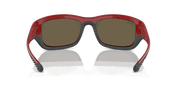 Orange Lenses, Polished Red On Black Frame