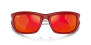 Orange Lenses, Polished Red On Black Frame