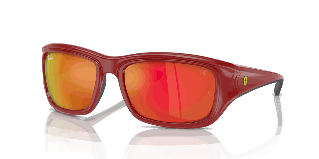 [Orange Lenses, Polished Red On Black Frame]