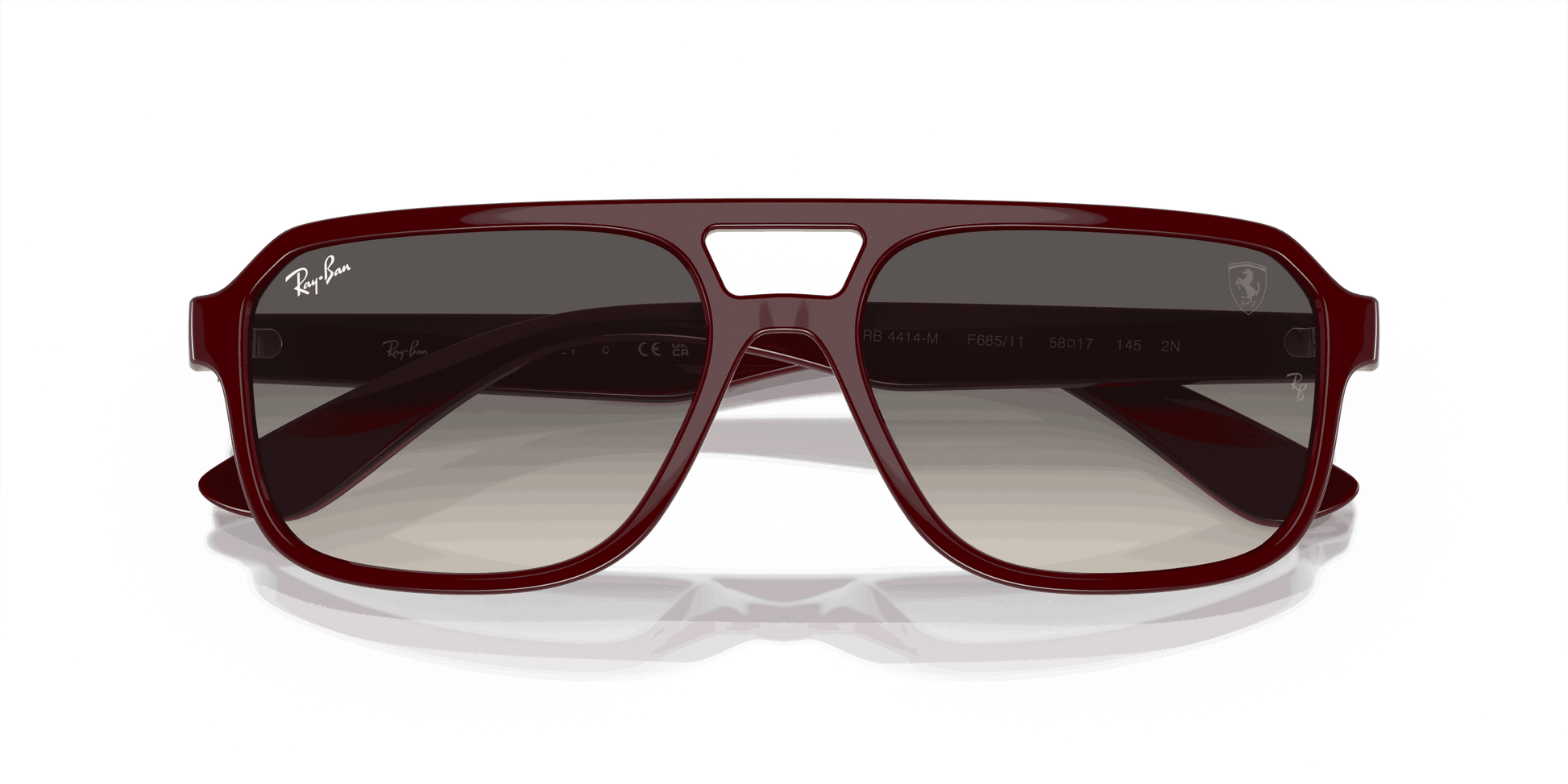 [Grey Lenses, Polished Dark Red Frame]