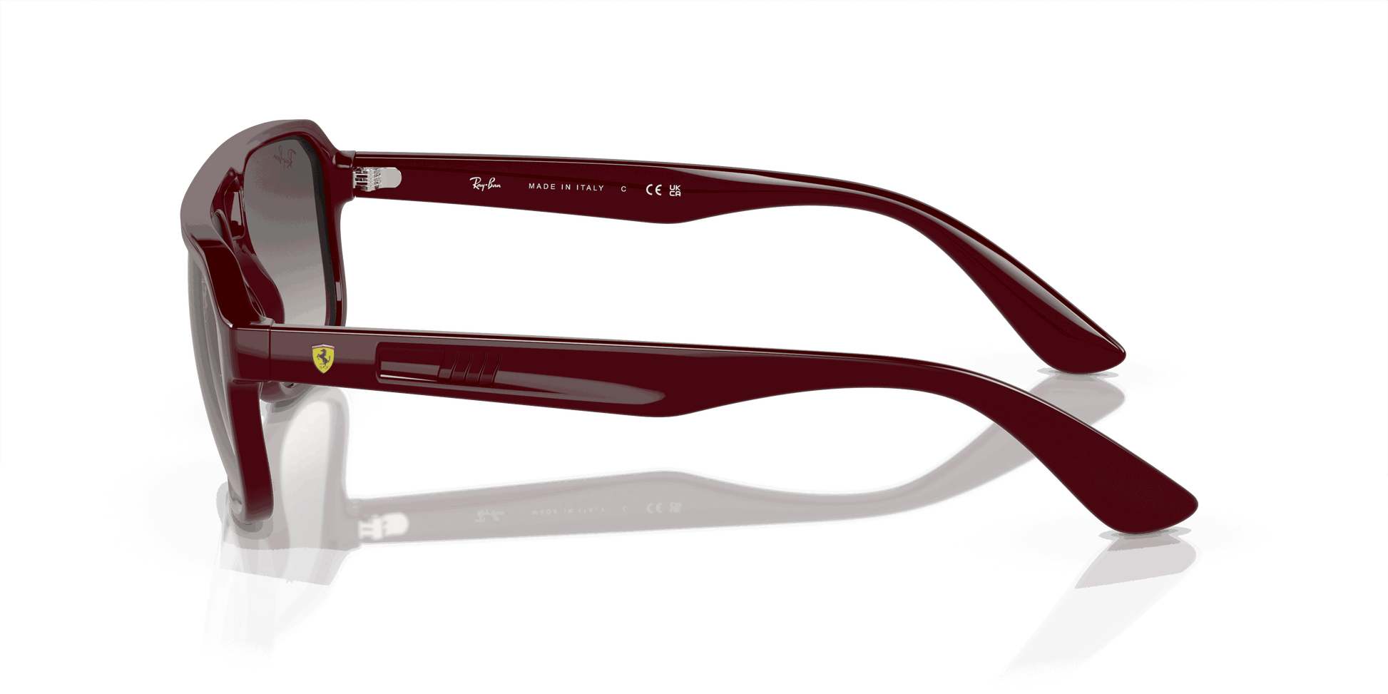 [Grey Lenses, Polished Dark Red Frame]