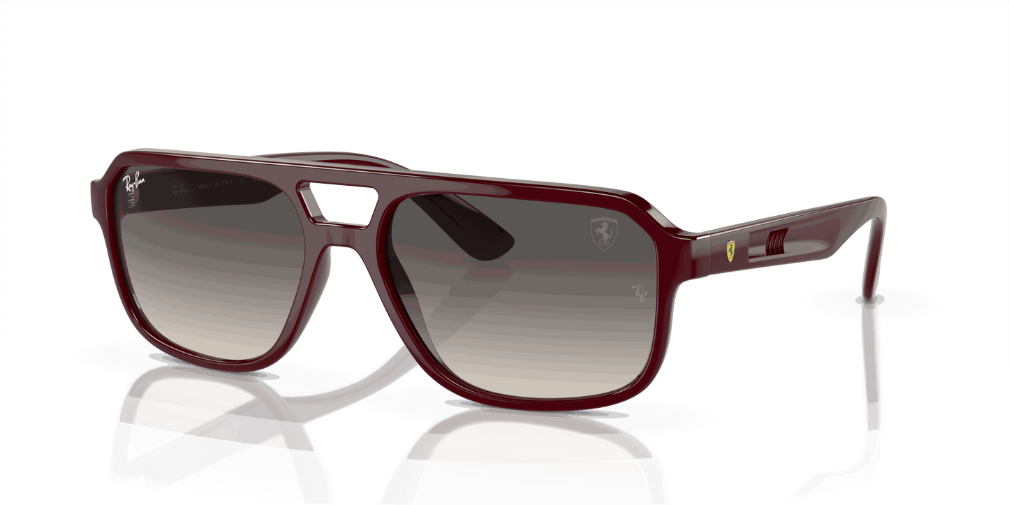 [Grey Lenses, Polished Dark Red Frame]