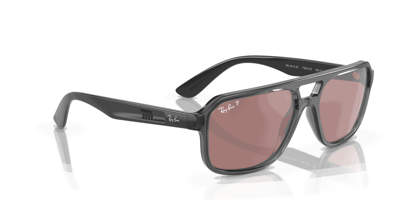 [Purple/Silver Lenses, Polished Transparent Grey Frame]