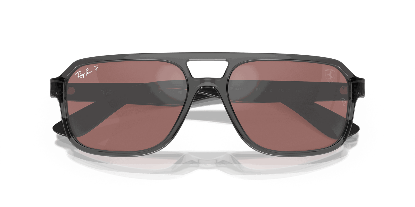 [Purple/Silver Lenses, Polished Transparent Grey Frame]