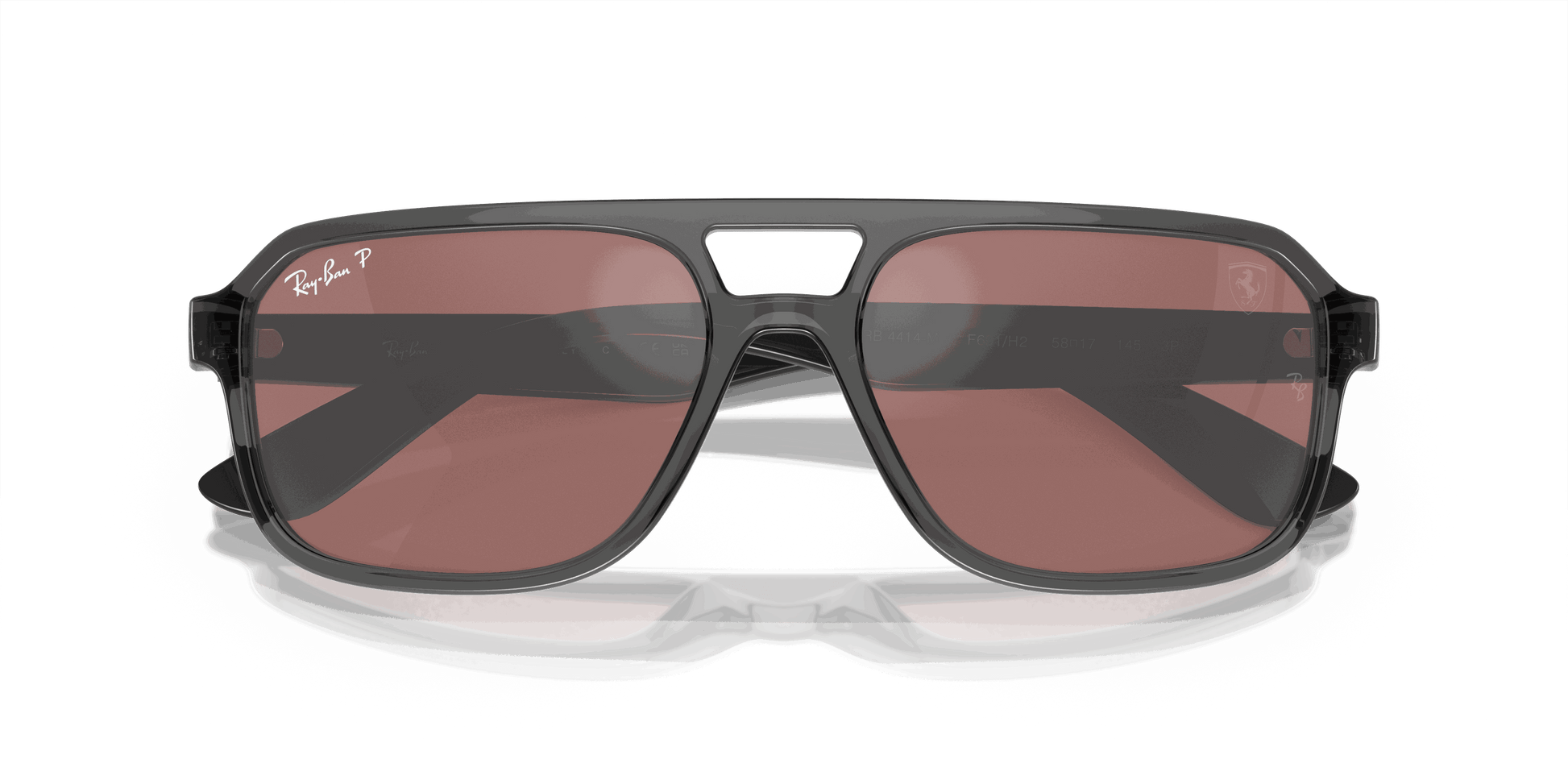 [Purple/Silver Lenses, Polished Transparent Grey Frame]