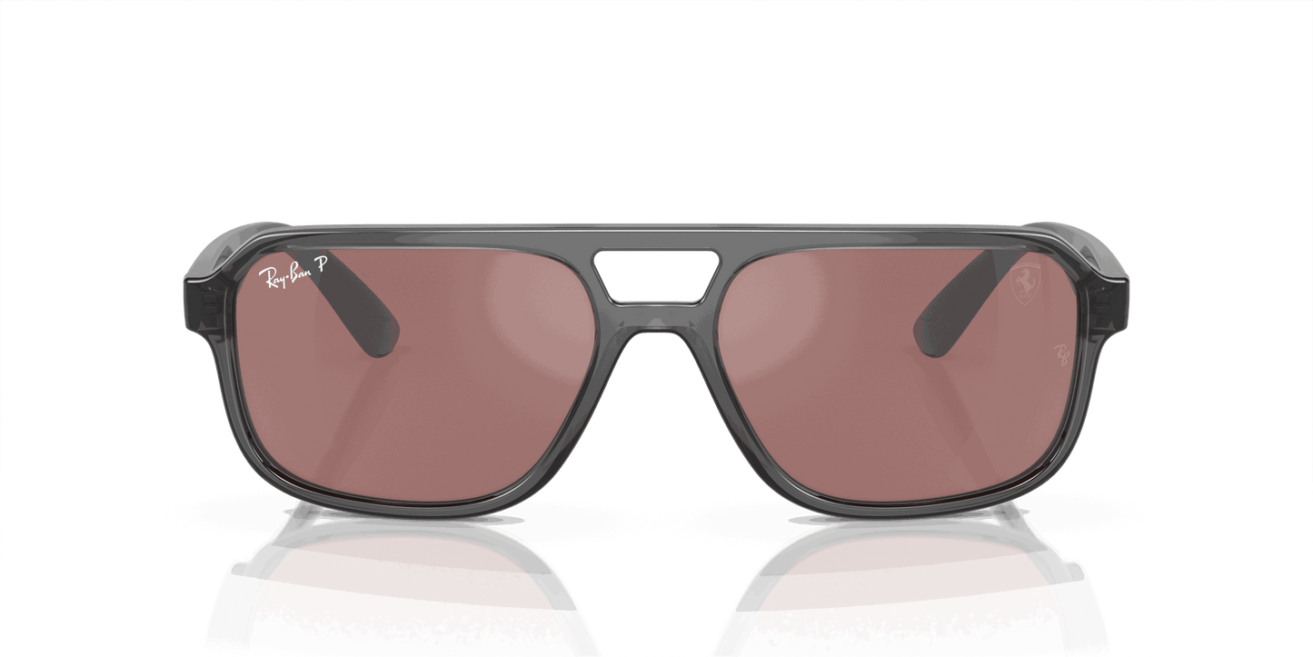 [Purple/Silver Lenses, Polished Transparent Grey Frame]