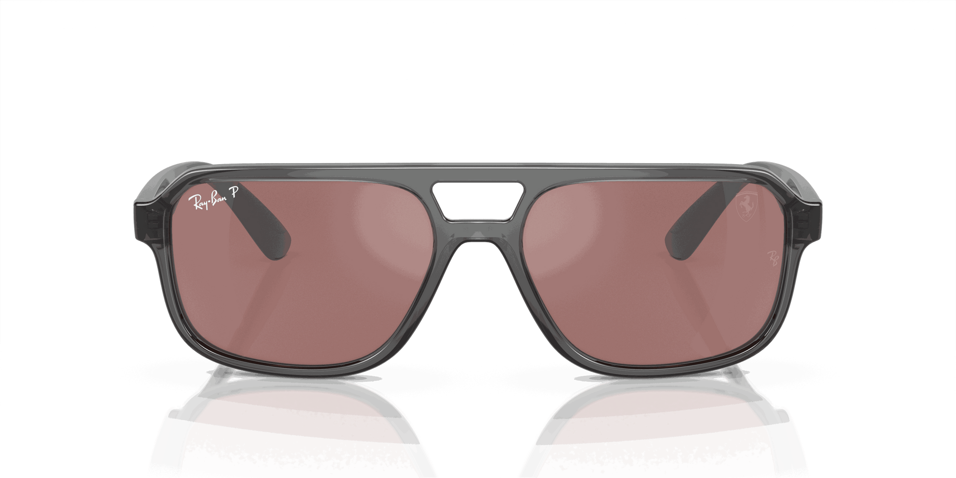 [Purple/Silver Lenses, Polished Transparent Grey Frame]