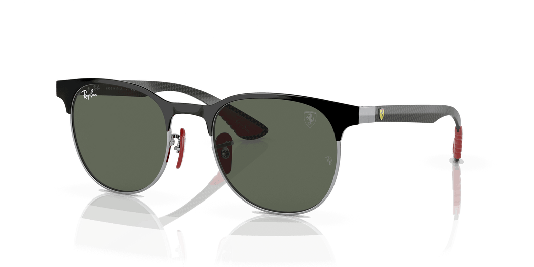 [Dark Green Lenses, Polished Black On Silver Frame]