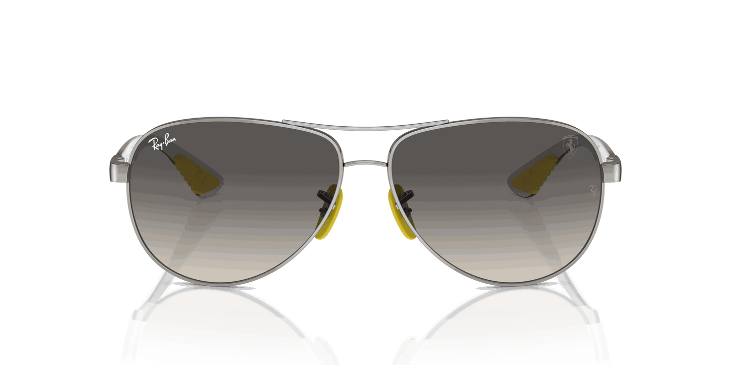 [Grey Lenses, Polished Silver Frame]