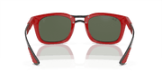 Dark Green Lenses, Polished Red Frame