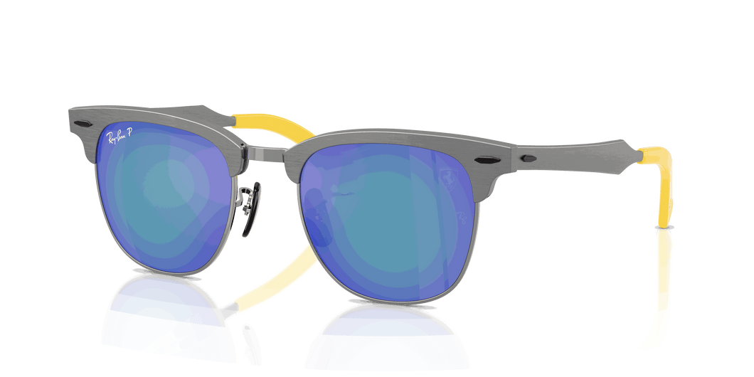 [Polarized Grey Mirror Blue Lenses, Matte Brushed Grey On Gunmetal Frame]