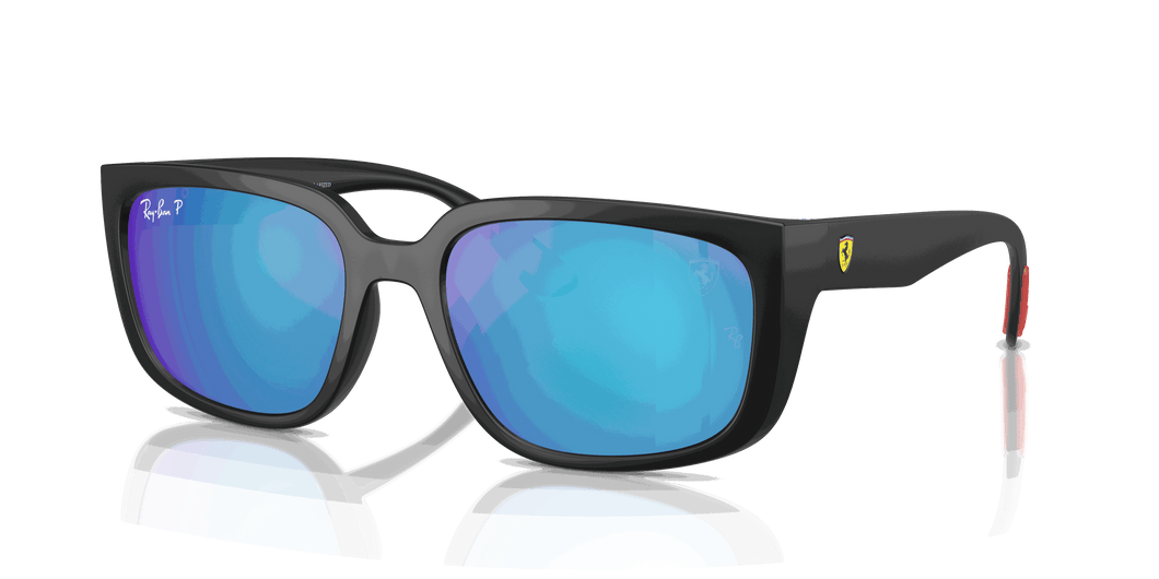 [Green Mirror Blue Polar Lenses, Matte Black Frame]