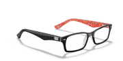 Clear Lenses, Polished Black On Red Frame