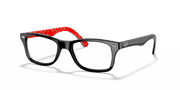 Clear Lenses, Polished Black On Red Frame