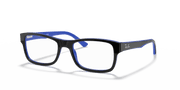 Clear Lenses, Polished Black On Blue Frame