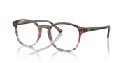 Clear Lenses, Polished Striped Brown & Red Frame