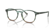 Clear Lenses, Polished Striped Blue & Green Frame