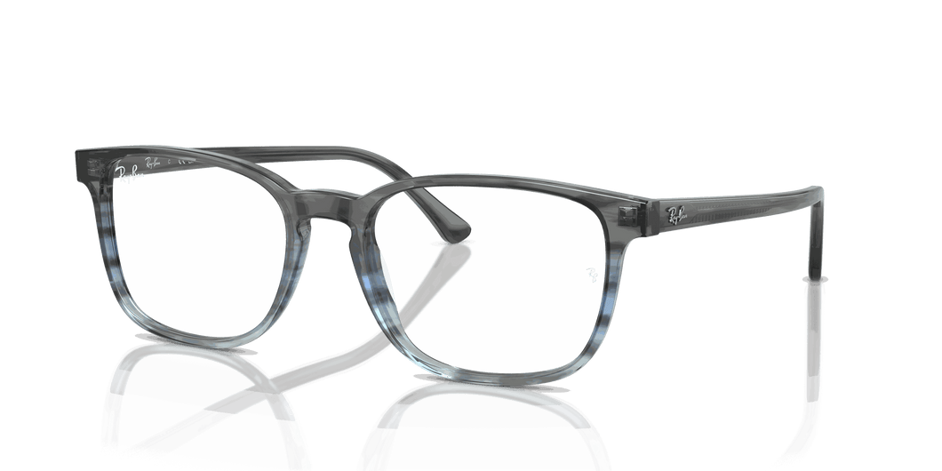 [Clear Lenses, Polished Striped Grey & Blue Frame]