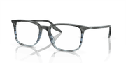 Clear Lenses, Polished Striped Grey & Blue Frame