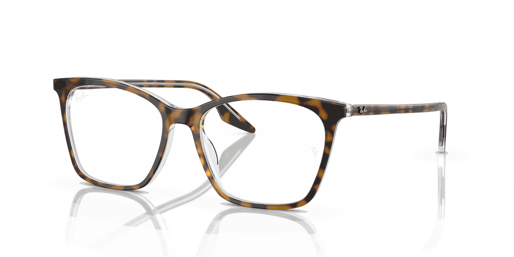 [Clear Lenses, Polished Havana On Transparent Frame]