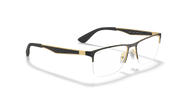 Clear Lenses, Polished Black On Gold Frame