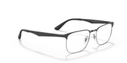 Clear Lenses, Polished Black On Silver Frame