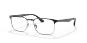 Clear Lenses, Polished Black On Silver Frame