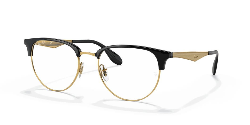 [Clear Lenses, Polished Black On Gold Frame]