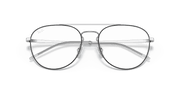 Clear Lenses, Polished Black On Silver Frame