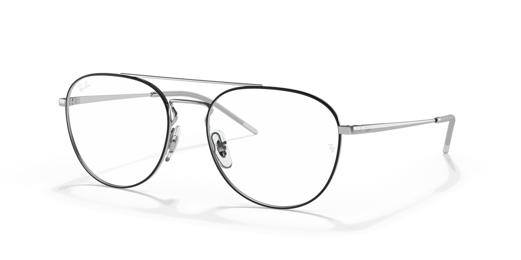 [Clear Lenses, Polished Black On Silver Frame]