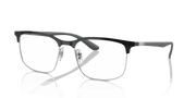 Clear Lenses, Polished Black On Silver Frame