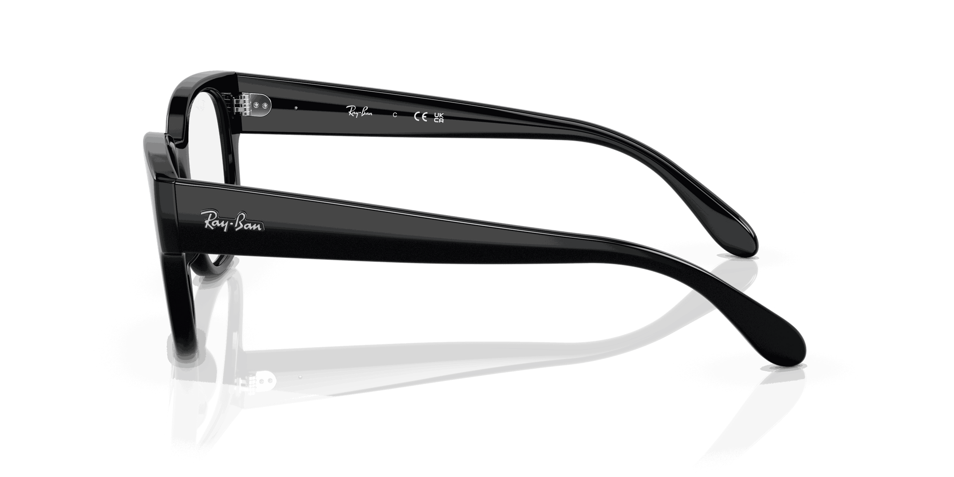 [Clear Lenses, Polished Black Frame]