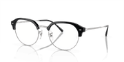 Clear Lenses, Polished Black On Silver Frame