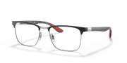 Clear Lenses, Polished Black On Silver Frame