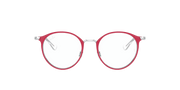 Clear Lenses, Polished Red On Silver Frame