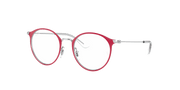 Clear Lenses, Polished Red On Silver Frame