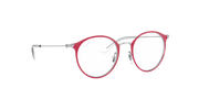 Clear Lenses, Polished Red On Silver Frame