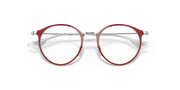 Clear Lenses, Polished Silver On Red Frame