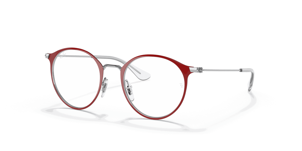 [Clear Lenses, Polished Silver On Red Frame]