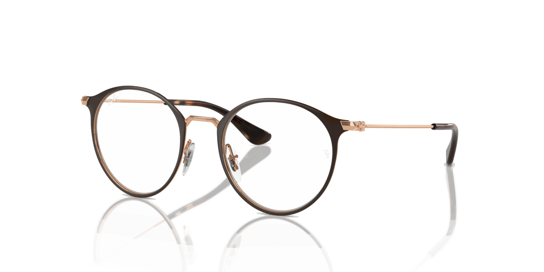 [Clear Lenses, Polished Brown On Rose Gold Frame]