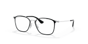 Clear Lenses, Polished Silver On Black Frame